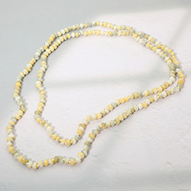 Marbled Flat Beaded Layering Long Necklace