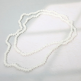 Marbled Flat Beaded Layering Long Necklace