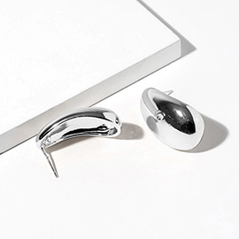 White Gold Dipped Smooth Teardrop Earrings