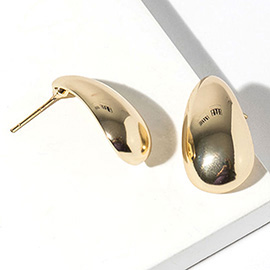Gold Dipped Polished Teardrop Stud Earrings