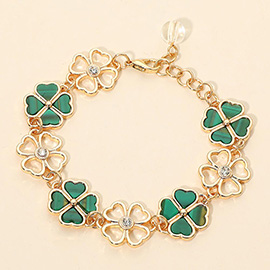 Shamrock Clover Link Bracelet