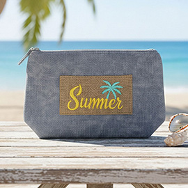 Vintage Message Patch Cosmetic Pouch Bag