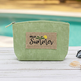 Vintage Message Patch Cosmetic Pouch Bag